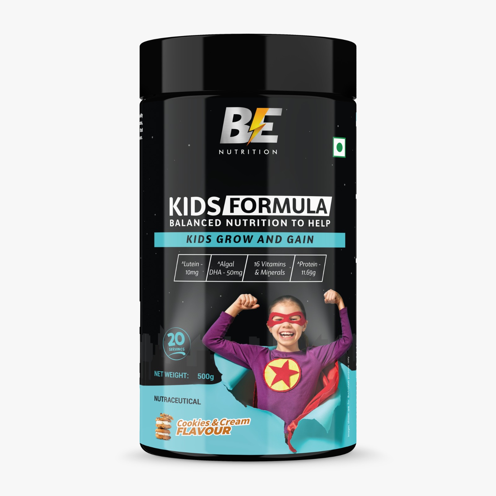 Be Nutrition Kids Formula Cookies and Cream Flavour 500gm
