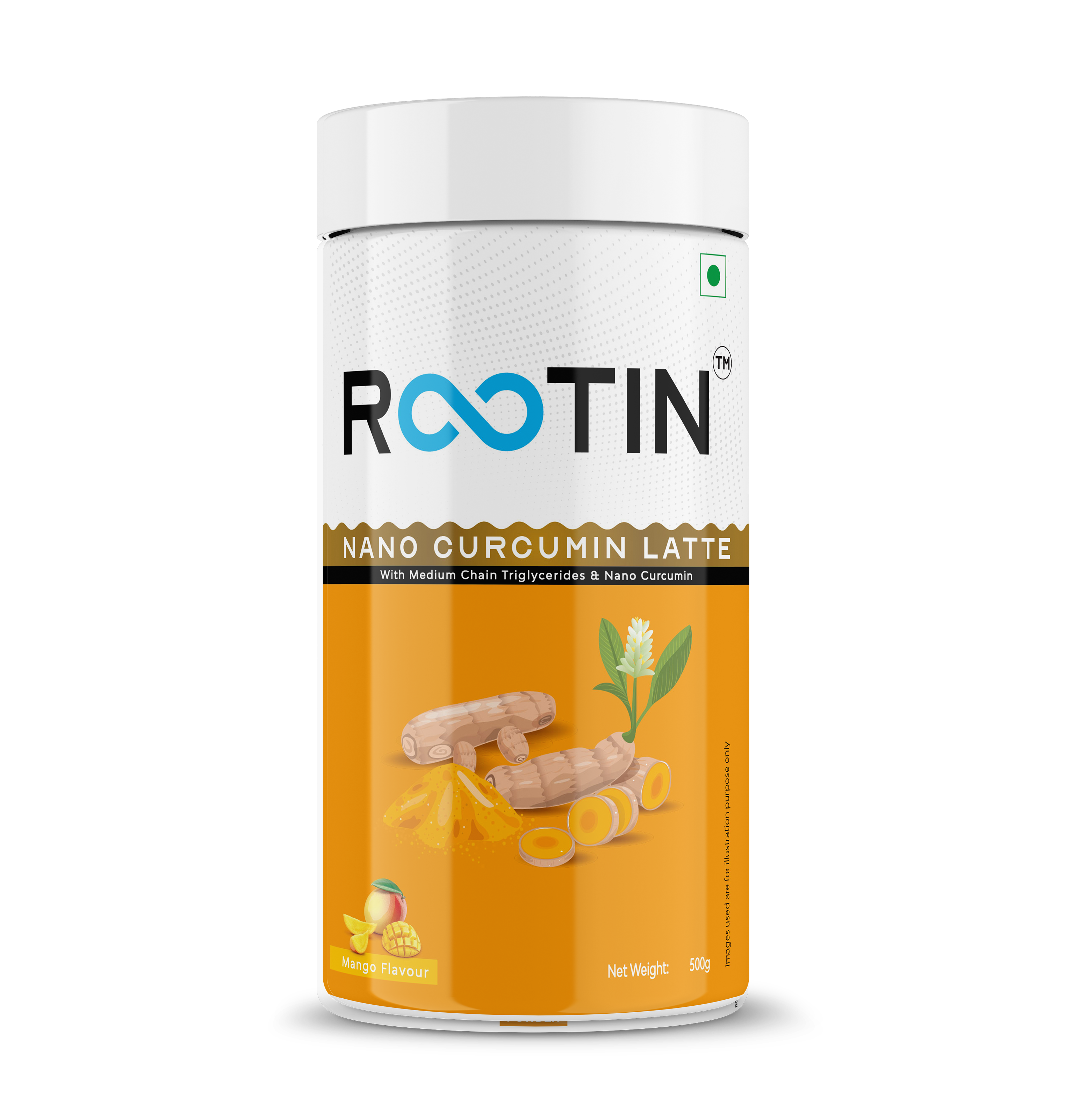 Rootin Rootin Nano Curcumin Latte Mango Flavour 500 Gm Darjuv9