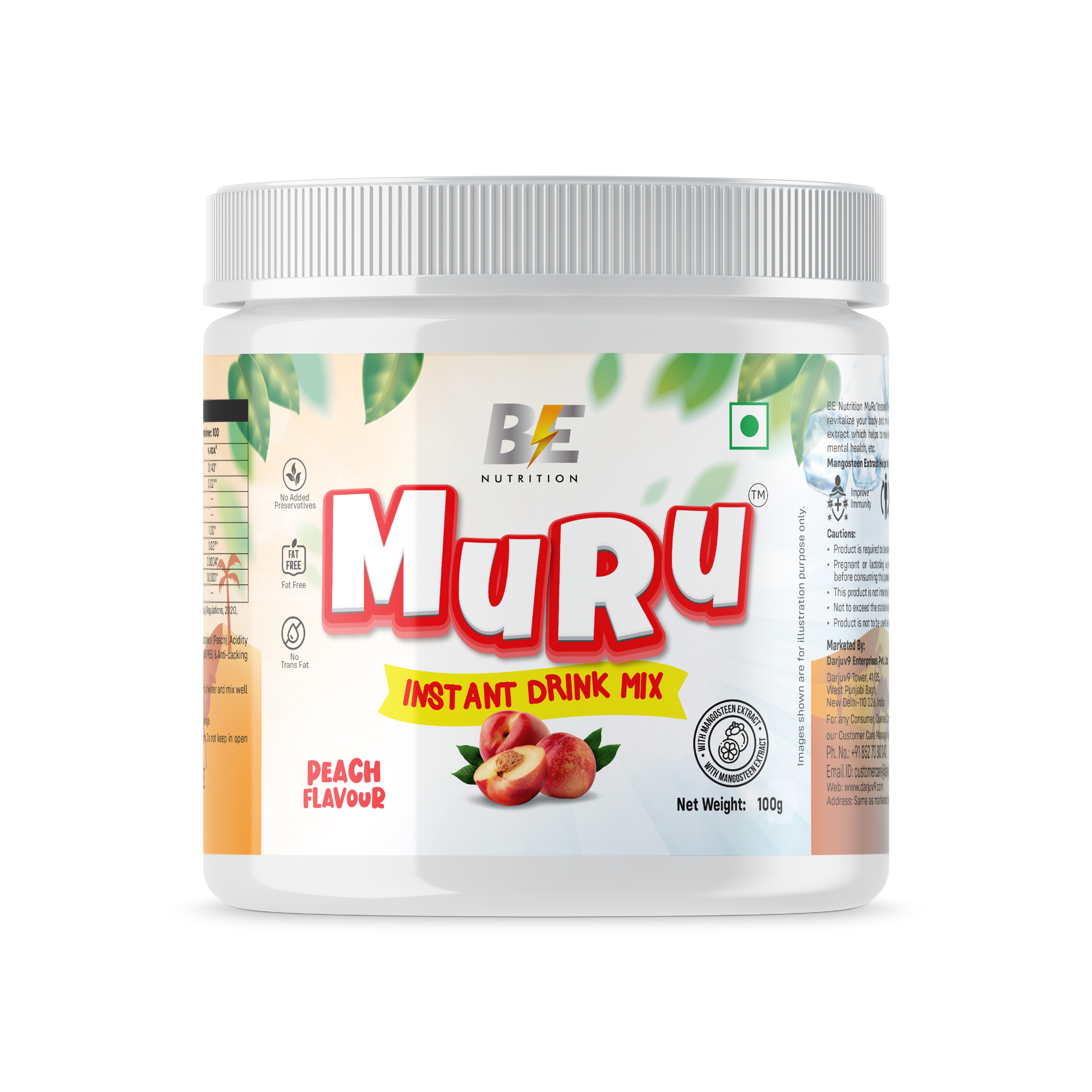 Be Nutrition Muru Instant Drink Mix (Peach Flavour) -100g