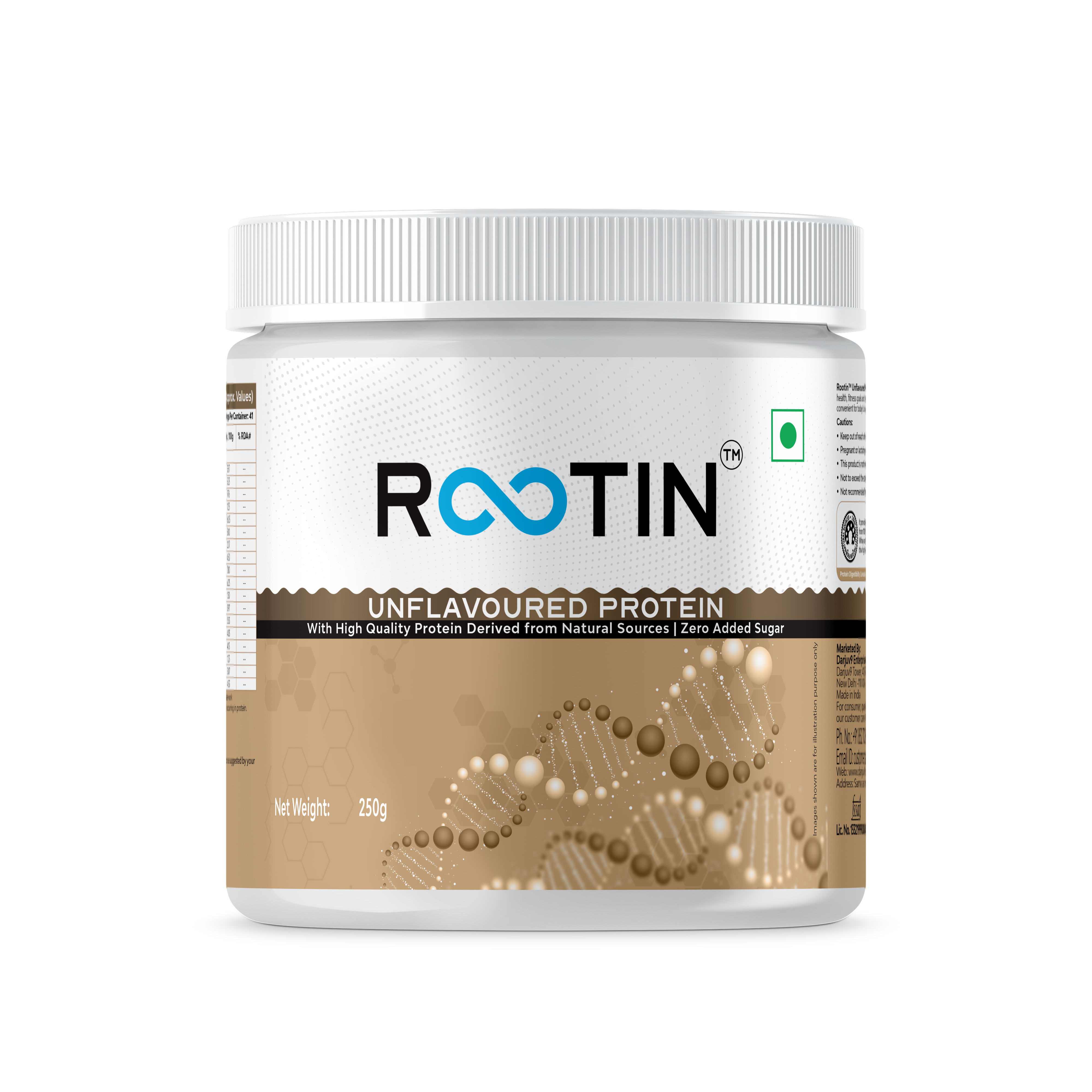 Rootin Unflavoured Protein 250 gm